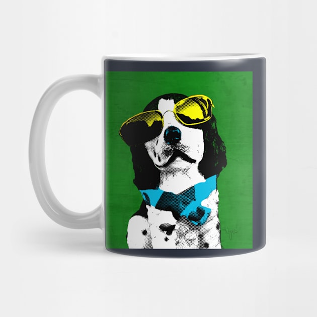 FUNNY DOG POP ART BLUE GREEN by NYWA-ART-PROJECT